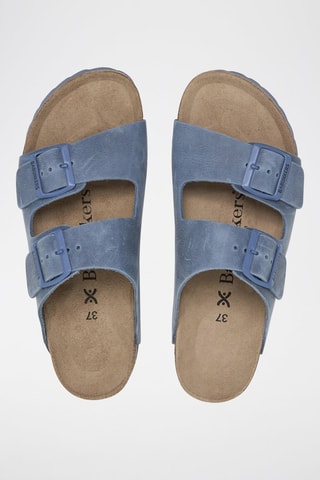 Mules en cuir - Bleu