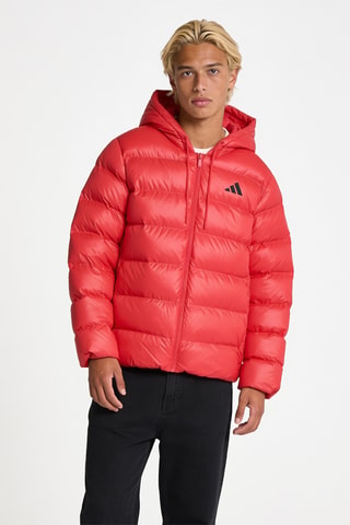 Doudoune regular à capuche - Rouge