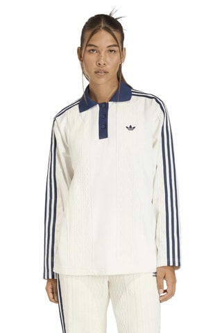 Polo oversize - Blanc et bleu marine