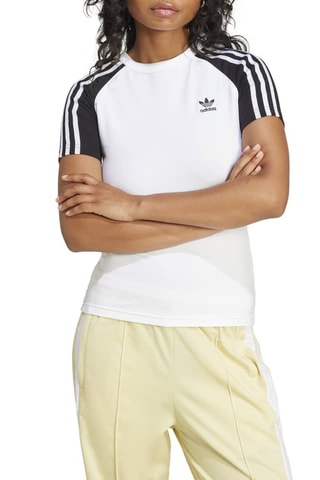 T-shirt slim Adicolor - Blanc