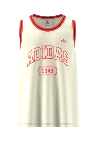 Maillot de basketball loose - Ecru et rouge