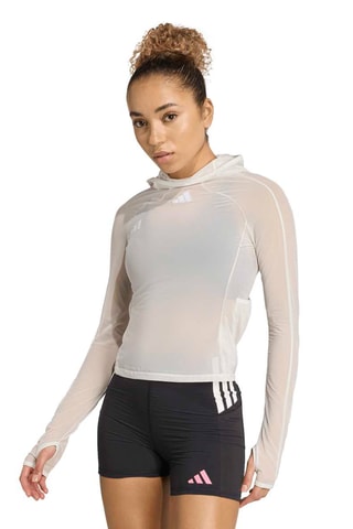 T-shirt de running à capuche Own the Run - Blanc