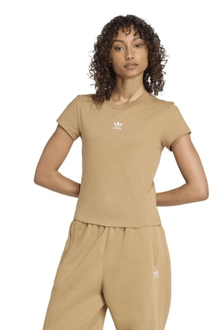 T-shirt slim Essentials- Marron