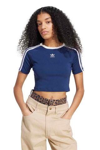 T-shirt cropped slim 3-Stripes Baby - Bleu cobalt