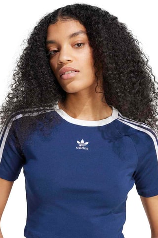 T-shirt cropped slim 3-Stripes Baby - Bleu cobalt
