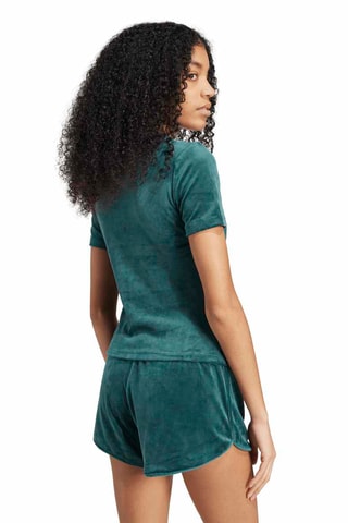 T-shirt slim en velours - Vert