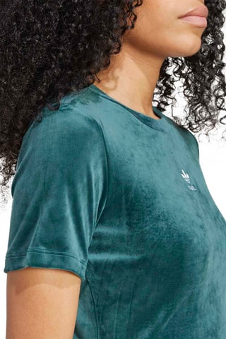 T-shirt slim en velours - Vert