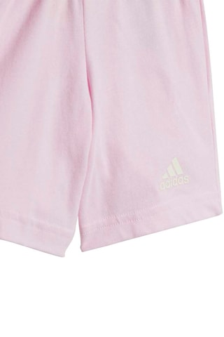 T-shirt regular et short d’entraînement en coton biologique Essentials - Beige clair et rose poudré