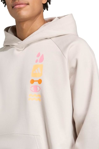 Sweat oversize d’entraînement à capuche - Beige
