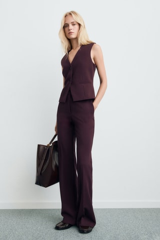 Pantalon flare taille normale - Violet