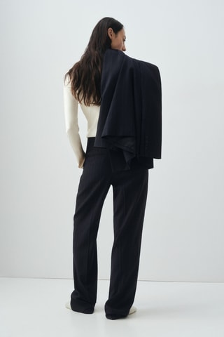 Pantalon de costume fines rayures - Bleu marine
