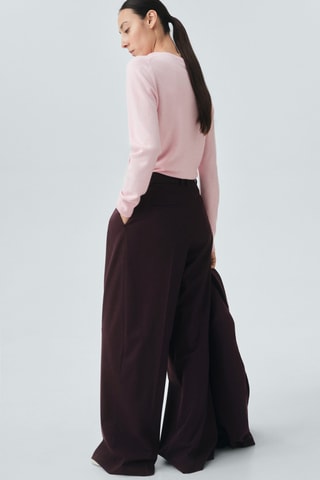 Pantalon costume droit laine - Rouge