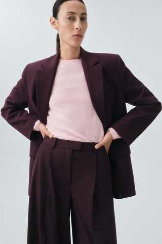Pantalon costume droit laine - Rouge