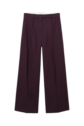 Pantalon costume droit laine - Rouge