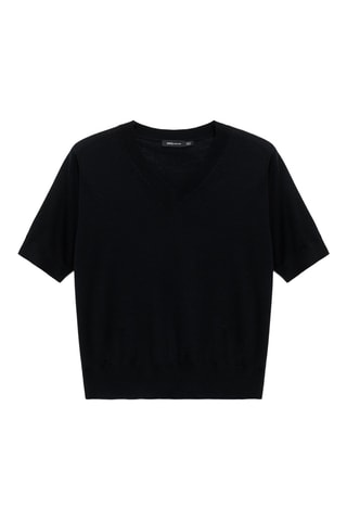 Pull-over 100 % laine mérinos - Noir