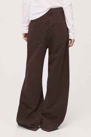 Jean wide leg loose taille normale - Marron