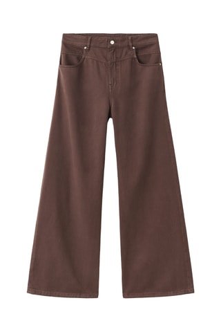 Jean wide leg loose taille normale - Marron