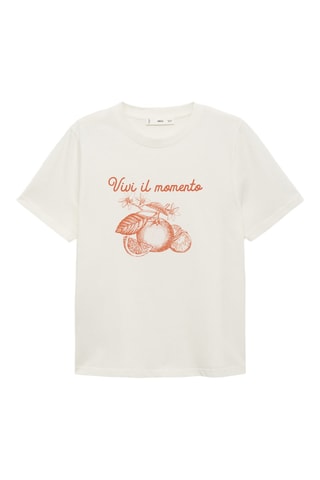 T-shirt en coton imprimé - Orange