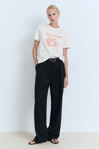 T-shirt en coton imprimé - Orange