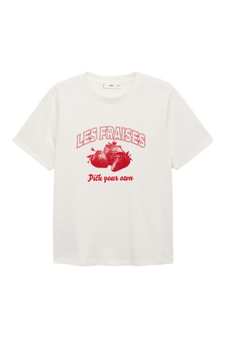 T-shirt en coton imprimé - Rouge
