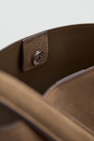 Sac cabas cuir suédé - Kaki