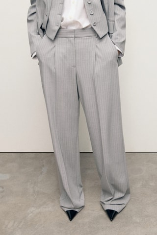Pantalon de costume fines rayures - Gris