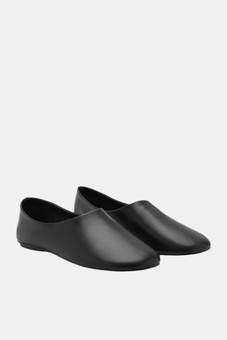 Chaussures plates cuir - Noir