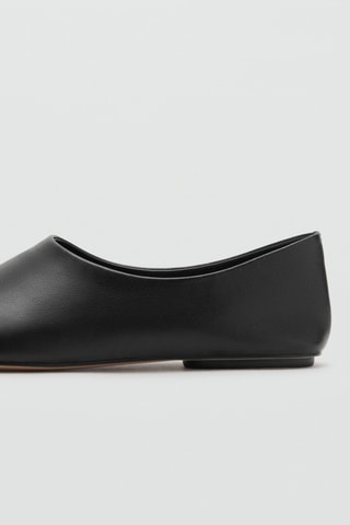Chaussures plates cuir - Noir