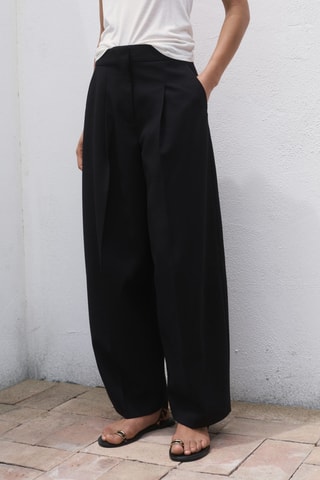 Pantalón ancho pinzas - Negro