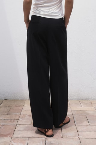 Pantalón ancho pinzas - Negro