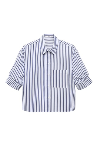 Chemise crop rayures - Ciel