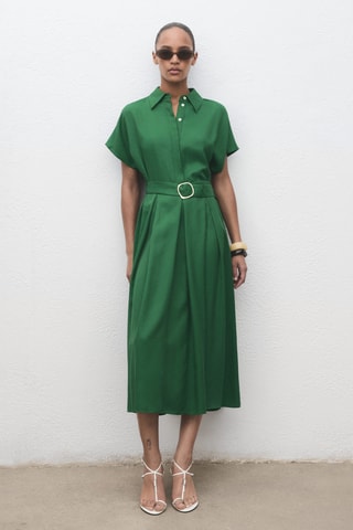Robe chemise Lyocell - Vert