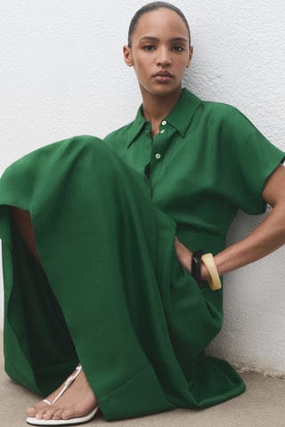 Robe chemise Lyocell - Vert