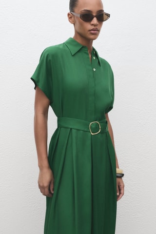 Robe chemise Lyocell - Vert