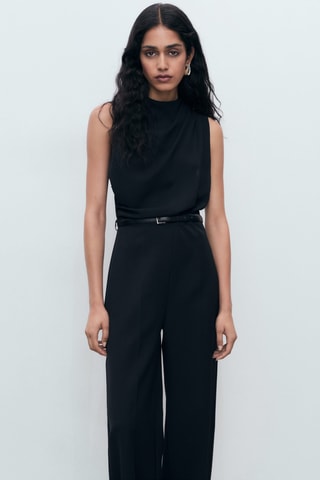 Combinaison col bénitier ceinture - Noir