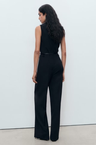 Combinaison col bénitier ceinture - Noir