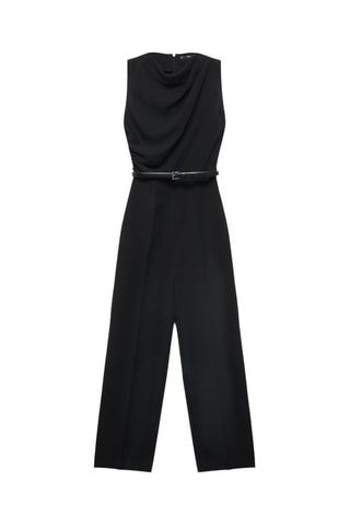 Combinaison col bénitier ceinture - Noir