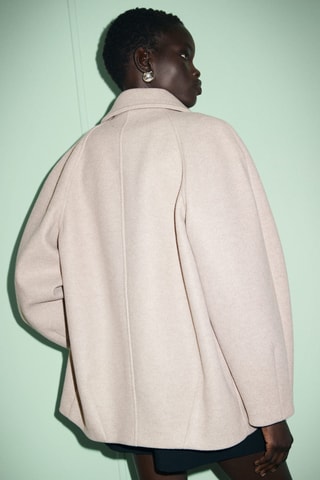 Manteau  court col à revers - Marron