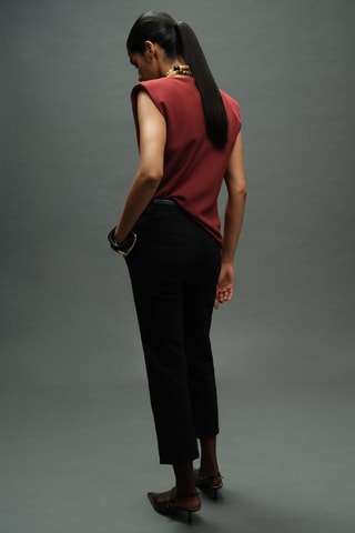 Blouse épaulettes froncées - Orange
