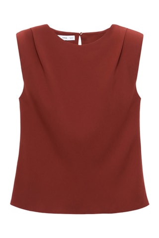 Blouse épaulettes froncées - Orange
