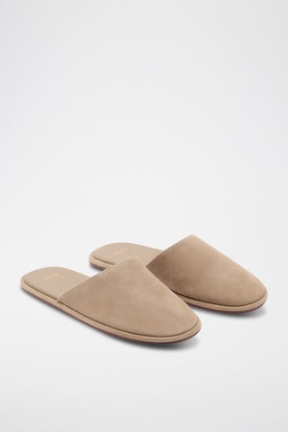 Chaussures en daim ouvertes à l'arrière - Beige