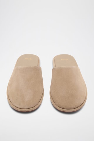 Chaussures en daim ouvertes à l'arrière - Beige