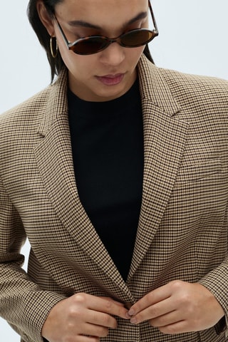 Blazer droit micro pied - Marron