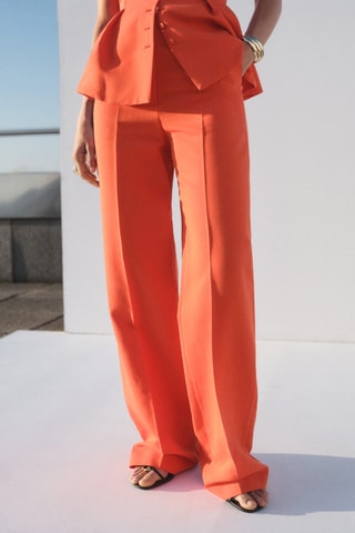 Pantalon de costume droit taille normale - Corail