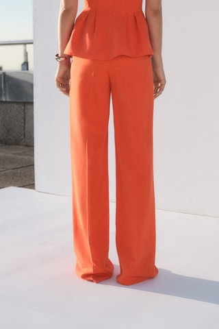 Pantalon de costume droit taille normale - Corail