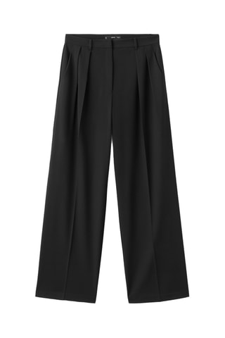 Pantalon wide leg à pinces taille normale - Noir
