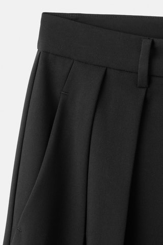 Pantalon wide leg à pinces taille normale - Noir