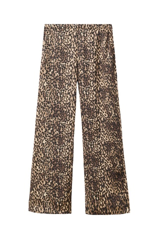 Pantalon satiné léopard - Marron