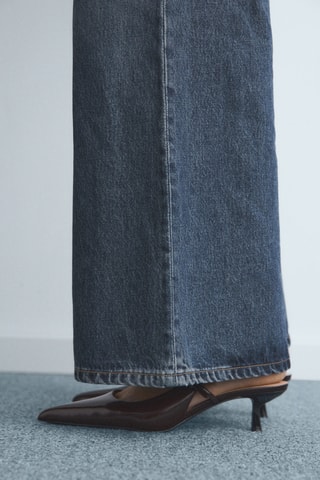Jean large à boutons - Bleu marine