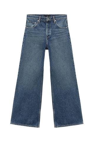 Jean large à boutons - Bleu marine